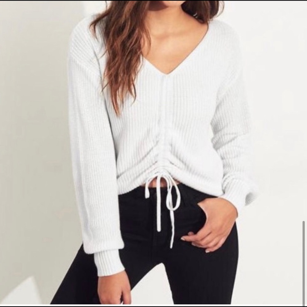 hollister purple cinched sweater.